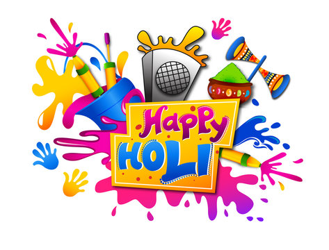 abstract colorful Happy Holi background vector elements for card design , Happy holi design