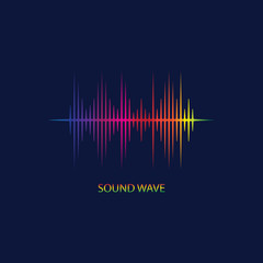 Sound Wave. Colorful sound waves for party, DJ, pub, clubs, discos. Audio equalizer technology. illustration