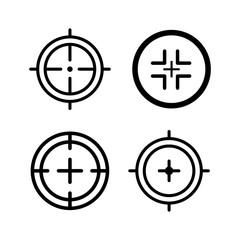 Set of vector Aim crosshair icons isolated.