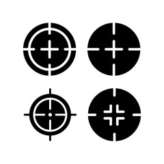 Set of vector Aim crosshair icons isolated.