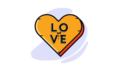 Loved with text Icon Illustration. Vector Illustration. Flat Cartoon Style Ready to use for Website Page, Mobile App Presentation, Flyer, Banner, Wallpaper, Sticker, Name Card, Background and more