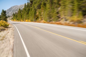 motion blurred high way in nature