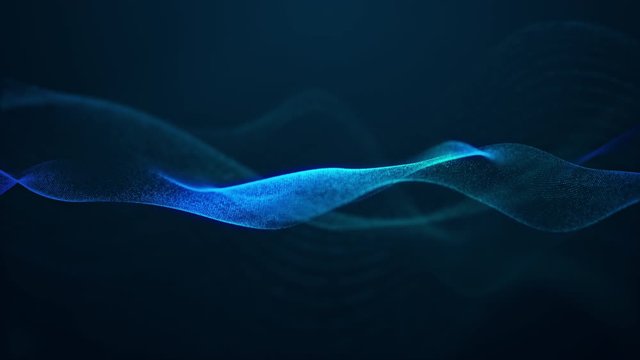 beautiful abstract wave technology digital network background with blue light digital effect corporate concept