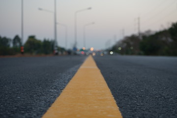 Road blur in Thailand and new construction completed