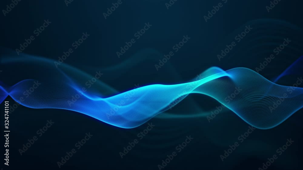 Poster beautiful abstract wave technology digital network background with blue light digital effect corporate concept