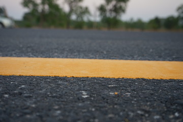 Yellow traffic lines in Thailand