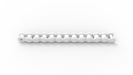 3D rendering of a computer generated model of a bicycle chain isolated