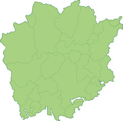 岡山県の地図_市町村ごとに色を変えられます