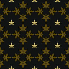 Marijuana seamless pattern Weed vector cannabis leaf tile background scarf isolated repeat wallpaper elegant