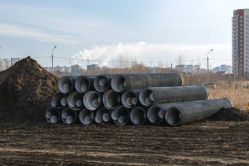 Polyethylene pressure pipes are used for construction of pipelines. Process of laying of engineering and heating systems