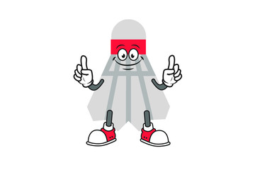 Illustration Vector of shuttlecock cartoon characters flat design Perfect for T Shirt design,logo,sticker 