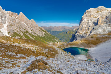 Bödenseen auf der Nordseite des Paternkofel, Dolomiten, Südtirol