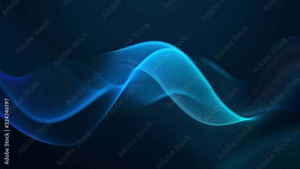 Aufkleber beautiful abstract wave technology digital network background with blue light digital effect corpora