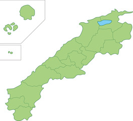 島根県の地図_市町村ごとに色を変えられます