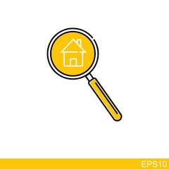 Search house concept on white background, vector illustration
