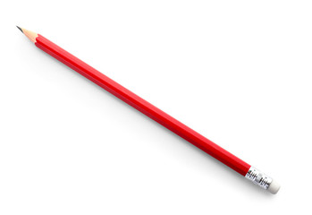 Ordinary pencil on white background