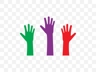 Fototapeta premium Volunteer hand group icon. Vector illustration, flat design.