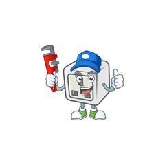 Smiley Plumber USB power socket on mascot picture style