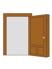 illustration of a open door