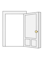 illustration of a open door