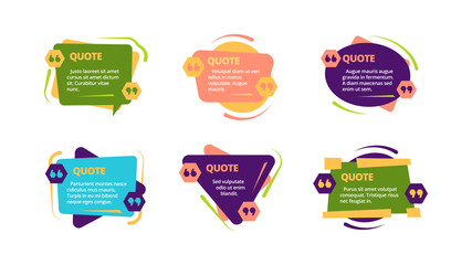 quote boxes. texting symbols speech bubbles decorative creative modern frames for text quotes. vector template design
