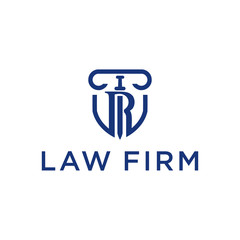 Initial R letter logo design for law firm vector illustration