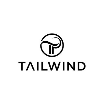 creative tp letter  with tailwind concept logo design