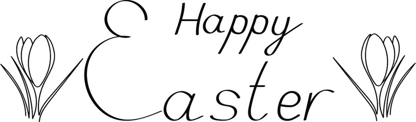 Happy Easter hand drawn calligraphy and brush pen lettering. Design for holiday greeting card and invitation of the happy Easter day. 