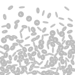 European Union Euro coins falling. Scattered black