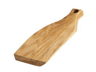 Handmade wood cutting board, isolated on a white background