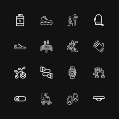 Editable 16 fitness icons for web and mobile