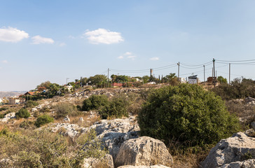The Jewish settlement Peduel in the Samaria region of Beniamin district near to Rosh Haayin - obrazy, fototapety, plakaty