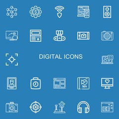 Editable 22 digital icons for web and mobile