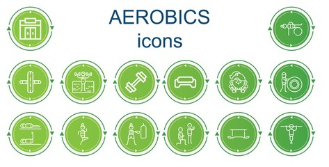 Editable 14 aerobics icons for web and mobile