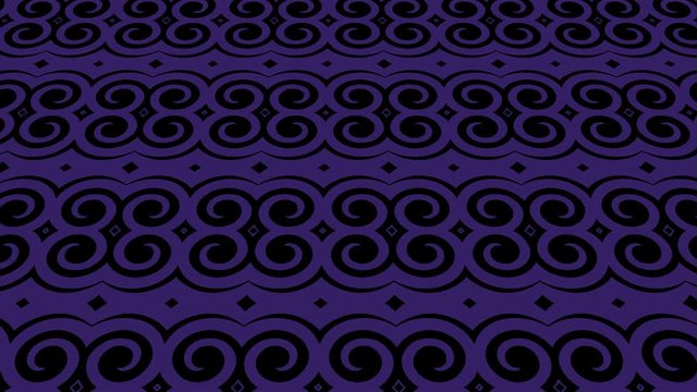 Graphic motif that tilts upwards and moves downwards, composed of colored geometric shapes.
