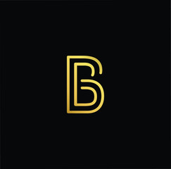 Outstanding professional elegant trendy awesome artistic black and gold color B BB BG GB initial based Alphabet icon logo.