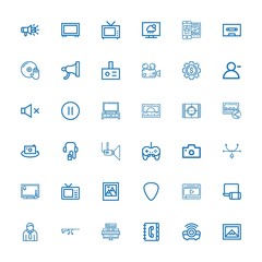 Editable 36 media icons for web and mobile
