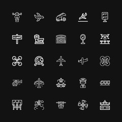 Editable 25 aircraft icons for web and mobile