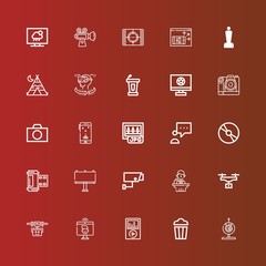 Editable 25 video icons for web and mobile