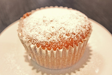 Homemade Autumn Pumpkin Muffin to the breakfast