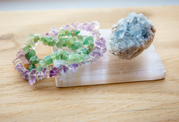 Natural Selenite crystal charging plate is used to cleansing and charging other crystals semi...