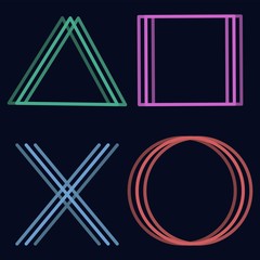 playstation cross triangle square circle design game symbols icons play station 5