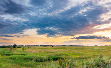 Clouds at sunset as a background.