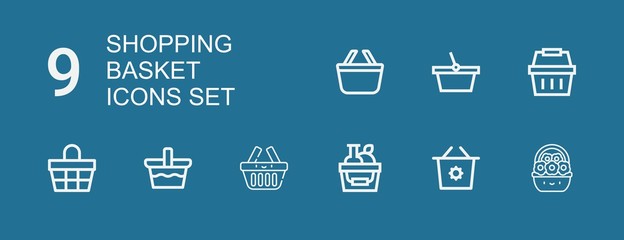 Editable 9 shopping basket icons for web and mobile