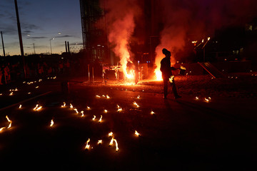 fire in city