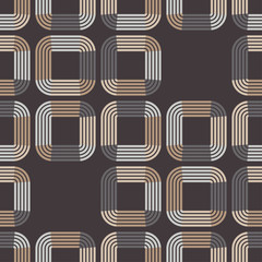 Squares of stripes. Ethnic boho ornament. Seamless pattern. Tribal motif. Vector illustration for web design or print.