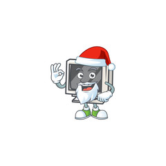 A lovely Santa vintage monitor mascot picture style with ok finger