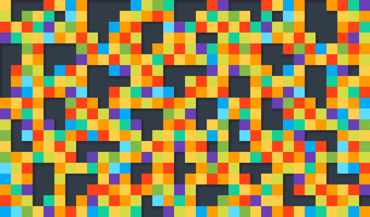 Fototapeta premium Abstract colorful geometric pixel background. Pattern design for banner, poster, flyer, card, postcard, cover, brochure.