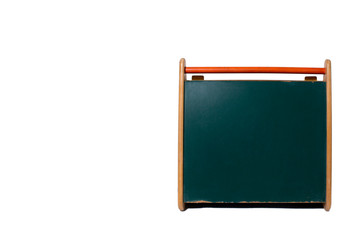 Fototapeta premium Green grungy wooden empty chalkboard isolated on seamless white background, Concept for education with empty space for text.