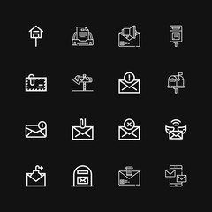 Editable 16 e-mail icons for web and mobile